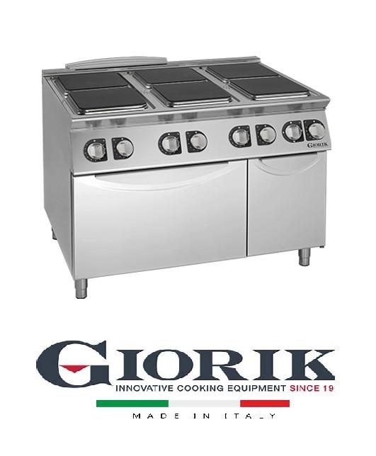Giorik CE96QE COOKER 6 ELECTRIC SQUARE PLATES ON ELECTRIC OVEN AND NEUTRAL CABINET