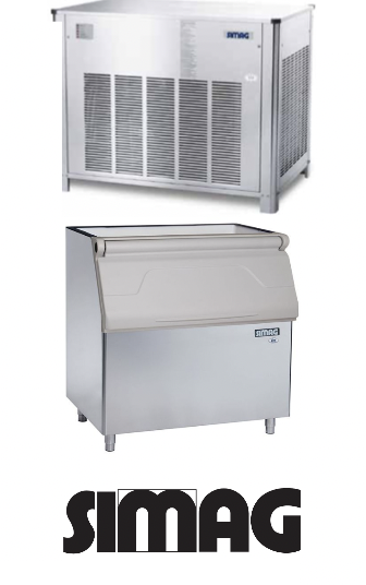 SPN 1205 Simag 1150 kg Cap Modular Ice Machine Flake Ice with ice bin