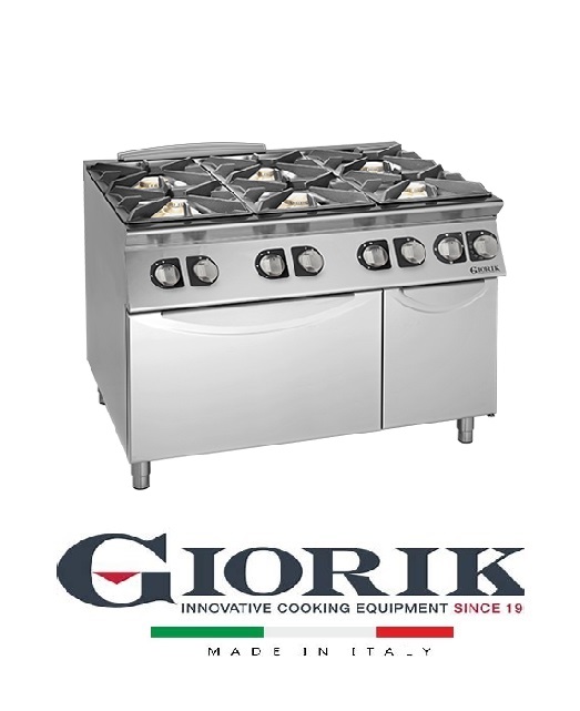 Giorik CG960E COOKER 6 GAS BURNERS ON ELECTRIC OVEN AND NEUTRAL CABINET