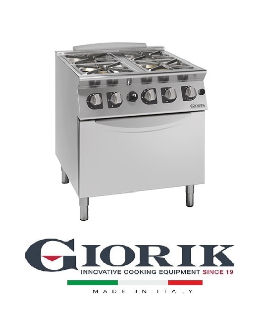 Giorik CG94FF 4-BURNER GAS COOKER WITH FLUSH GRILLS ON GAS OVEN