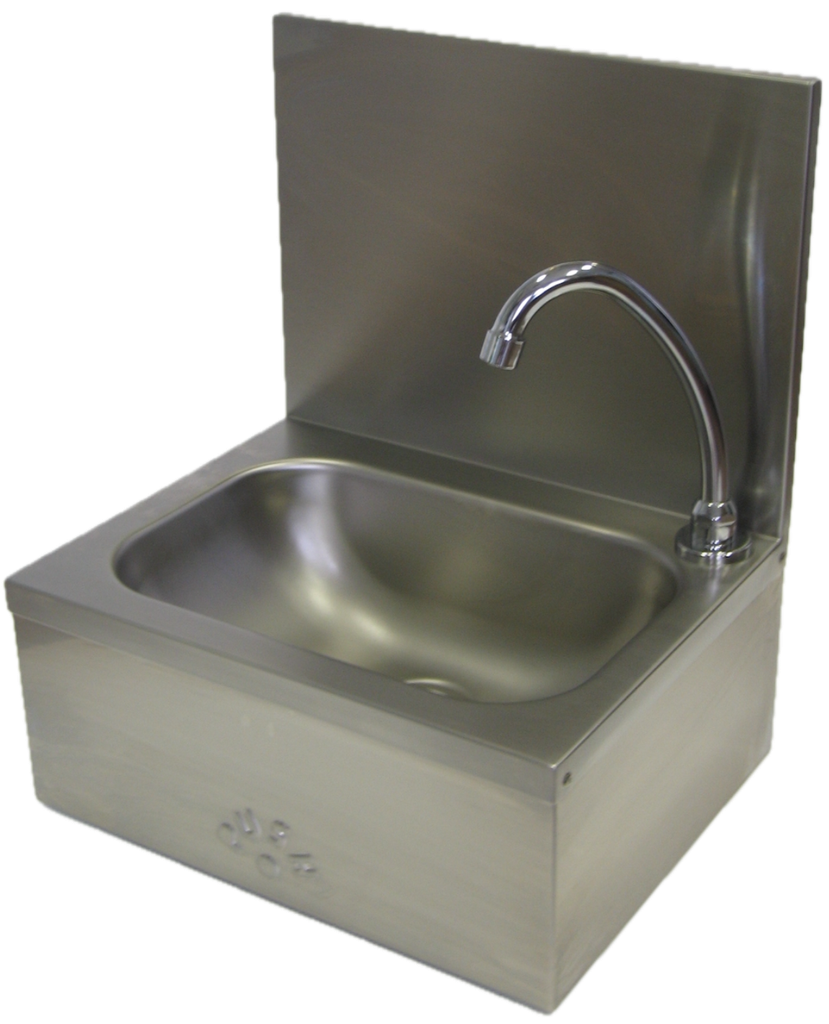 Knee Operated Hand Wash Sink with Mixer Tap, knee control and Backsplash 