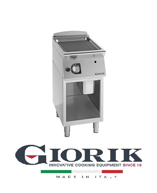 Giorik FRG92GF GAS FRY TOP ON OPEN BASE CABINET - RIBBED IRON GRIDDLE