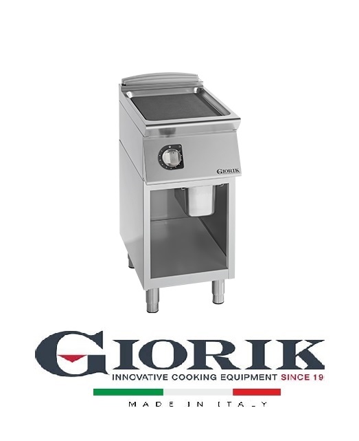 Giorik FLE92GF ELECTRIC FRY TOP ON OPEN BASE CABINET - SMOOTH IRON GRIDDLE