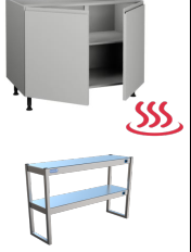 S/Steel Heated Plate Warmer Cabinet w/ BS and gantry Size: 1450x700x850 mm