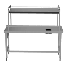 S/Steel Sorting Work Table with shelf with garbage hole