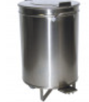 S.Steel Garbage Bin w/Pedal & Castors