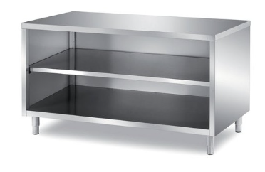 S/Steel Base Cabinet with Open Cupboard Middle Shelf : 1500x700x850 mm