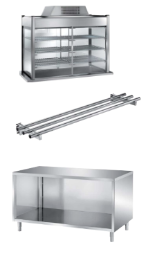 REFRIGERATED SHOWCASE with lower shelf, with glass sliding doors on 1 side