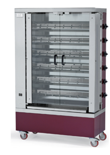 Vertical gas chicken rotisseries