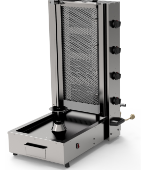 Doner Kebab machine, gas, with 4 radiants, bottom motor, 12kW (10320Kcal/h) 230V 50-60Hz