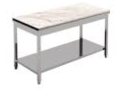 Marble top table, Standard line, With bottom shelf