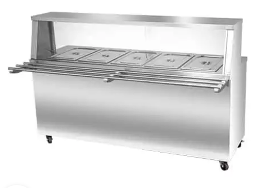 ES-BCST-4G  Cold Bain Marie 4 GN 1/1  with Sneeze Guared and Tray slide