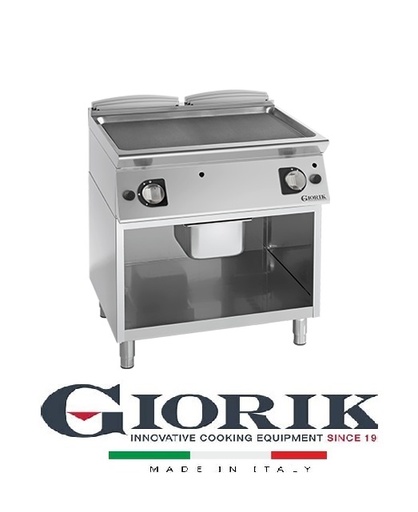 Giorik FRG941GCRX GAS FRY TOP ON OPEN BASE CABINET - FULL SURFACE RIBBED SATIN CHROME GRIDDLE