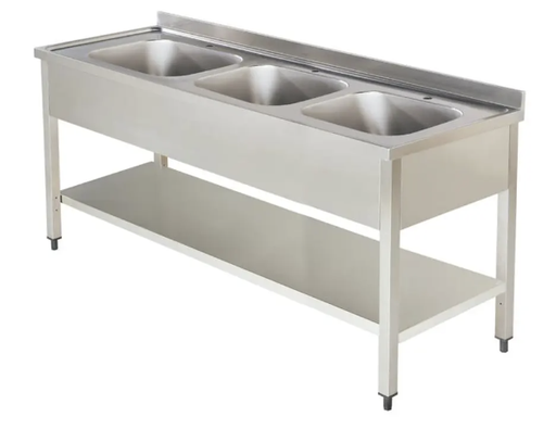 S/Steel Pot wash Sink w/BS+US Size: 2000x700x850 mm 