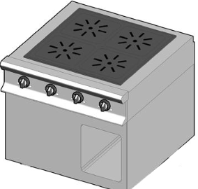 IHE490II Electric induction range with 4 cooking zones