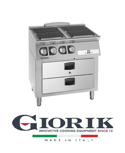 Giorik CE94QGMC KITCHEN 4 ELECTRIC SQUARE PLATES WITH 2 DRAWER MAINTAINER GN 1/1