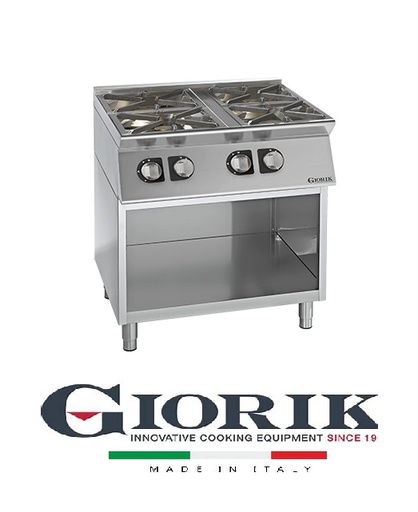 Giorik CG94FG 4-BURNER GAS COOKER WITH FLUSH GRILLS ON AN OPEN COMPARTMENT