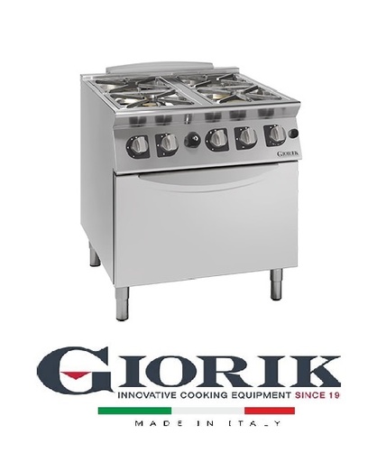 Giorik CG94FF 4-BURNER GAS COOKER WITH FLUSH GRILLS ON GAS OVEN