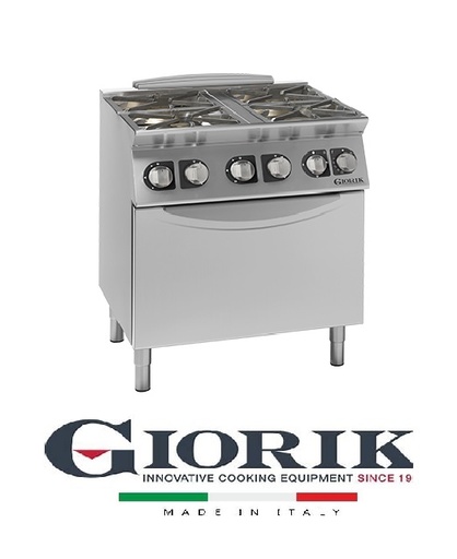 Giorik CG94FE 4-BURNER GAS COOKER WITH FLUSH GRILLS ON AN ELECTRIC OVEN