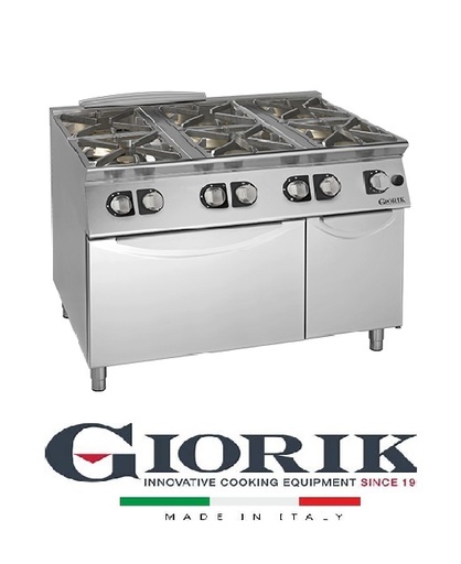 Giorik CG96FF 6-BURNER GAS COOKER WITH FLUSH GRILLS ON GAS OVEN AND NEUTRAL CABINET