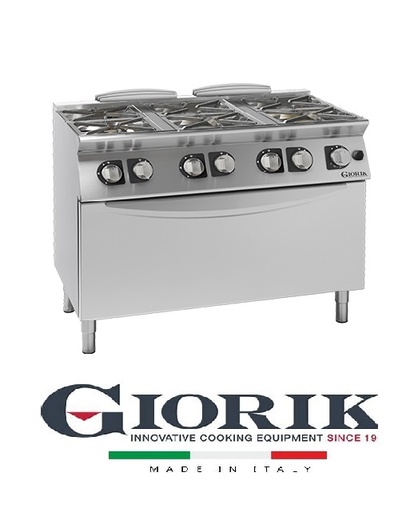 Giorik CG96FH 6-BURNER GAS COOKER WITH FLUSH GRILLS ON MAXI OVEN