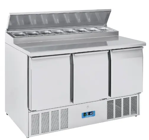 Sandwiches Preparation Chiller With Three Doors And Granite Worktop - Depth 70 cm