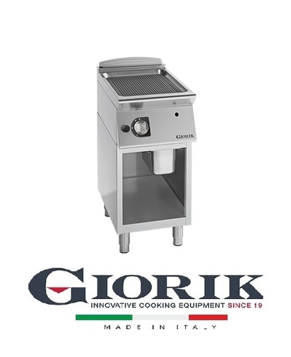 Giorik FRG92GF GAS FRY TOP ON OPEN BASE CABINET - RIBBED IRON GRIDDLE