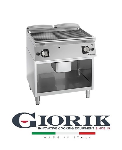 Giorik FRG941GF GAS FRY TOP ON OPEN BASE CABINET - FULL SURFACE RIBBED IRON GRIDDLE