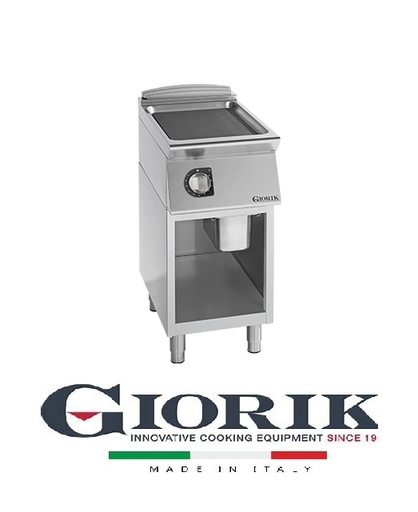 Giorik FLE92GF ELECTRIC FRY TOP ON OPEN BASE CABINET - SMOOTH IRON GRIDDLE