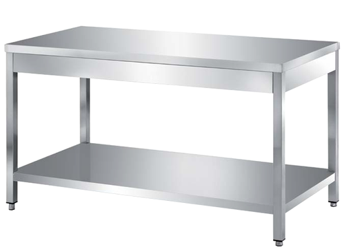S/Steel Work Table w/ undershelf Size: 1400x700x850 mm